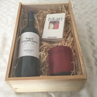Gift Box Christmas Candles and Wine - Hikari Candles 