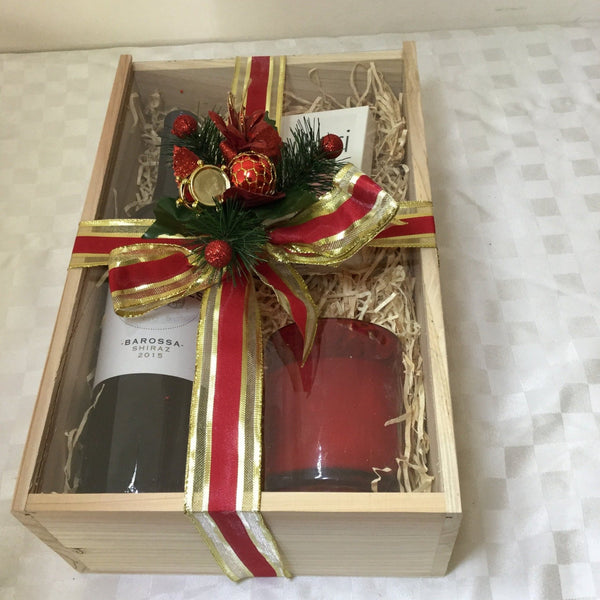 Gift Box Christmas Candles and Wine - Hikari Candles 