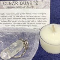 Crystal Key Ring Clear Quartz Accessories - Hikari Candles 