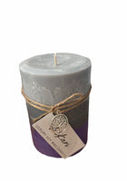 Purple Pillars with Pure Essential Oils - Hikari Candles 